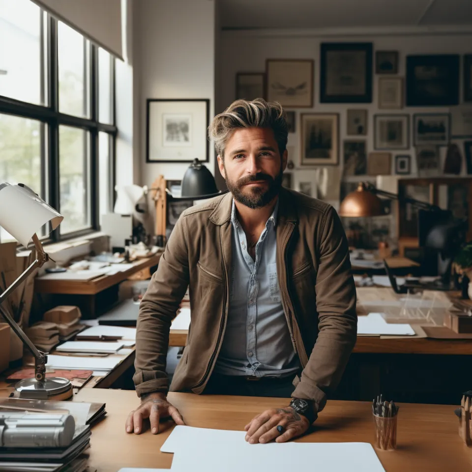 Empresario usando software fiscal